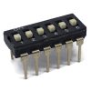 Black Dip Switch 6 Positions Gold Plated Contacts Top Actuated