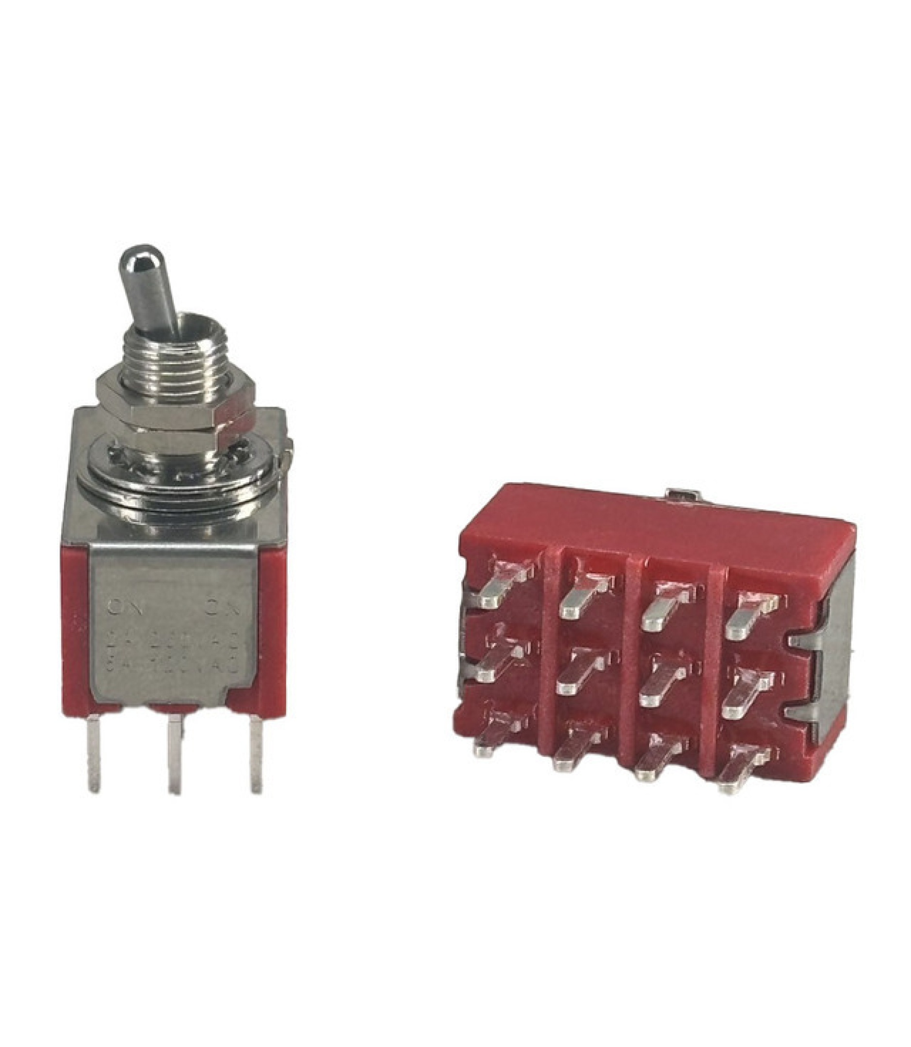 Mini Toggle Switch 1M Series 4PDT On-On Short Handle PCB Pin