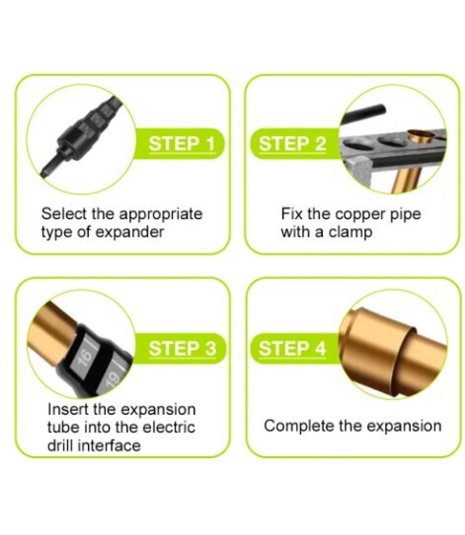 66_4.jpg 1/4 - 3/4inch Air Conditioner Copper Pipe Expander Swaging Drill Bit