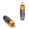 RCA Male Plug Connector Pearl Nickel Plated Black