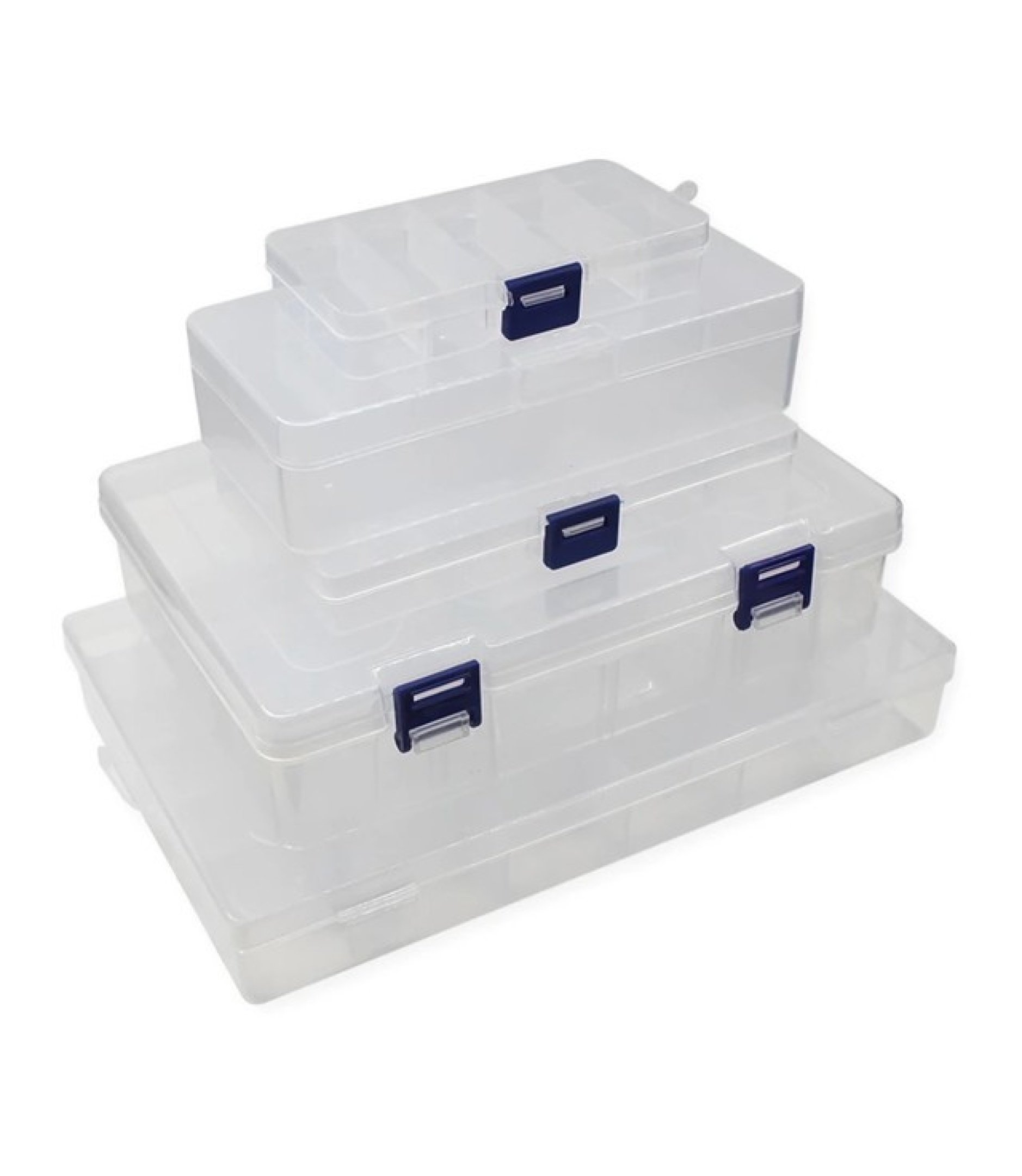 10 Grid Transparent Plastic Project Box 6.5*12.8*2.3 cm