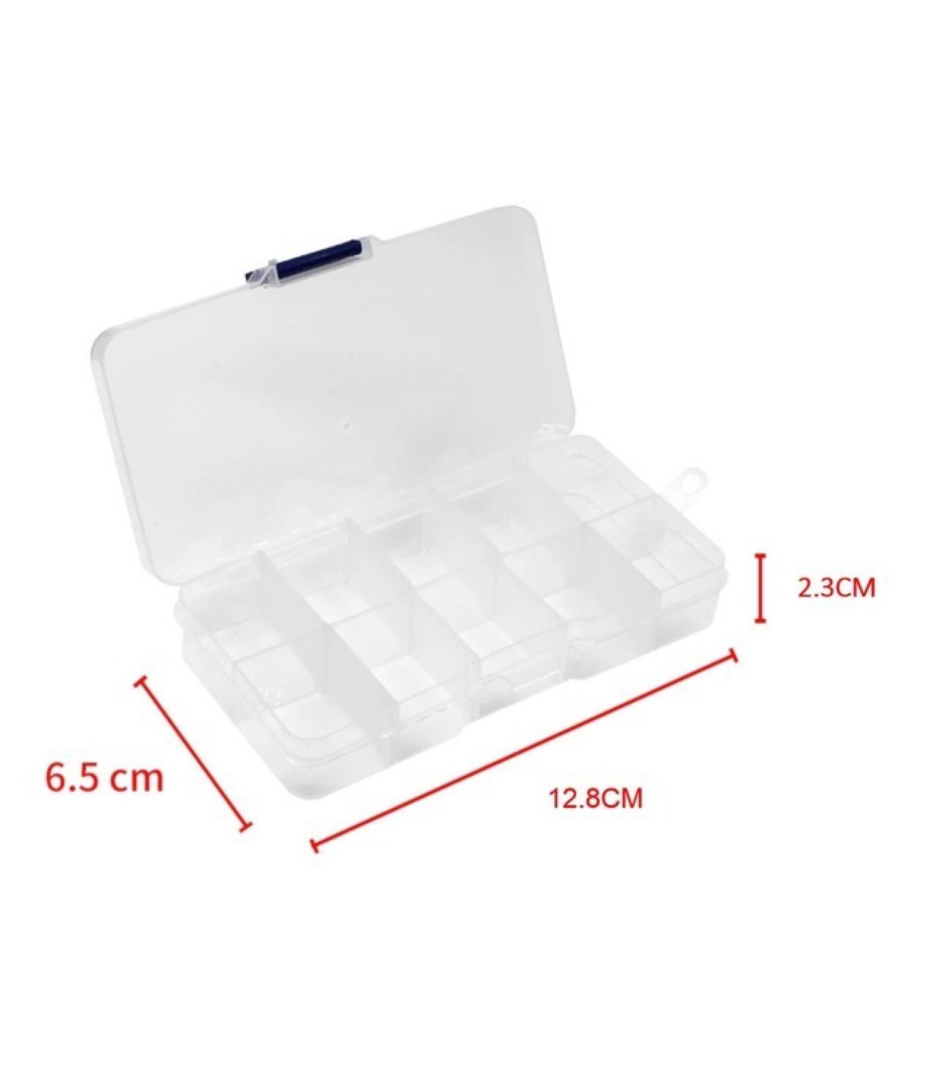 10 Grid Transparent Plastic Project Box 6.5*12.8*2.3 cm
