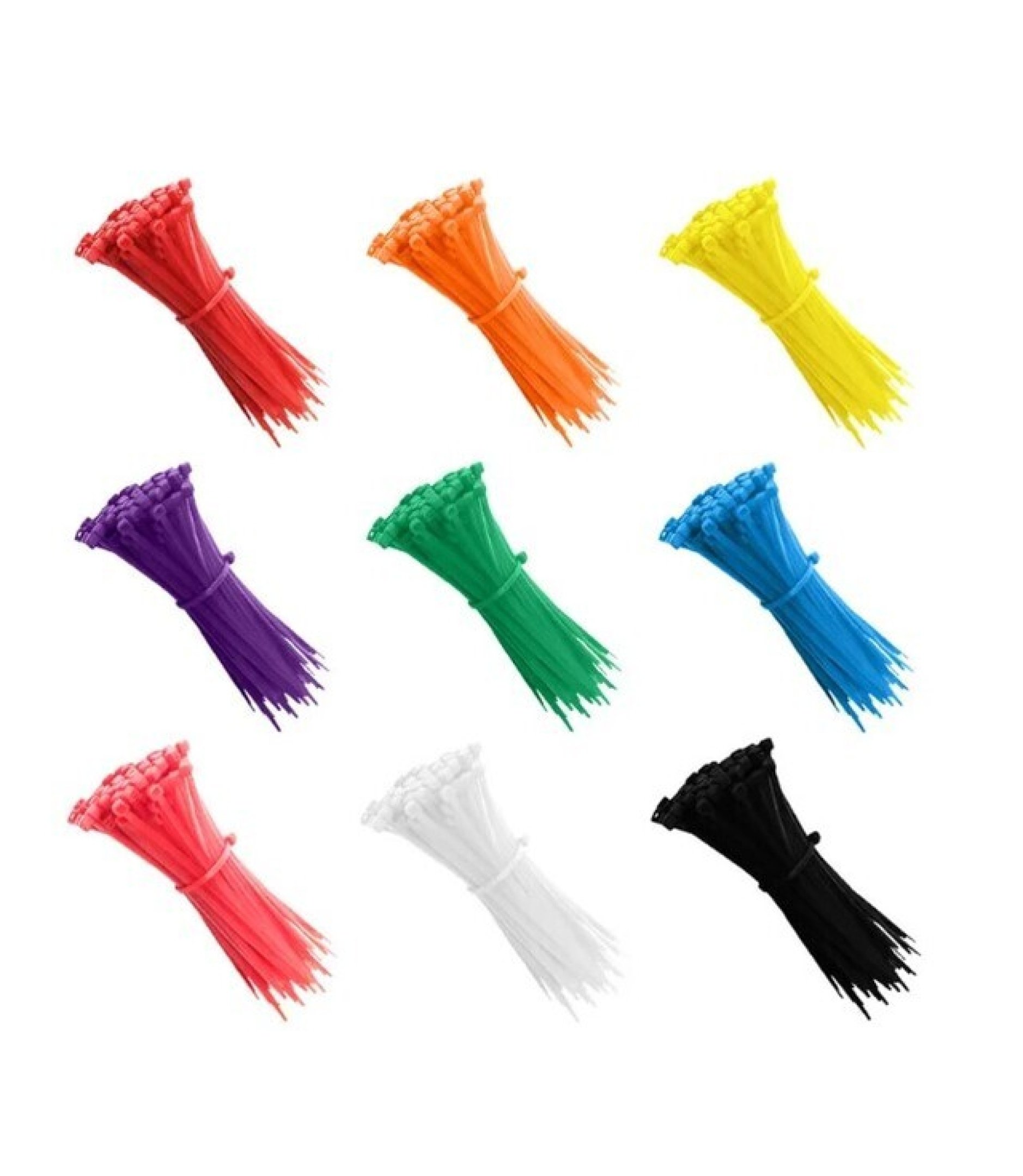 White Nylon Cable Ties Self-Locking 5x300mm 100PCS