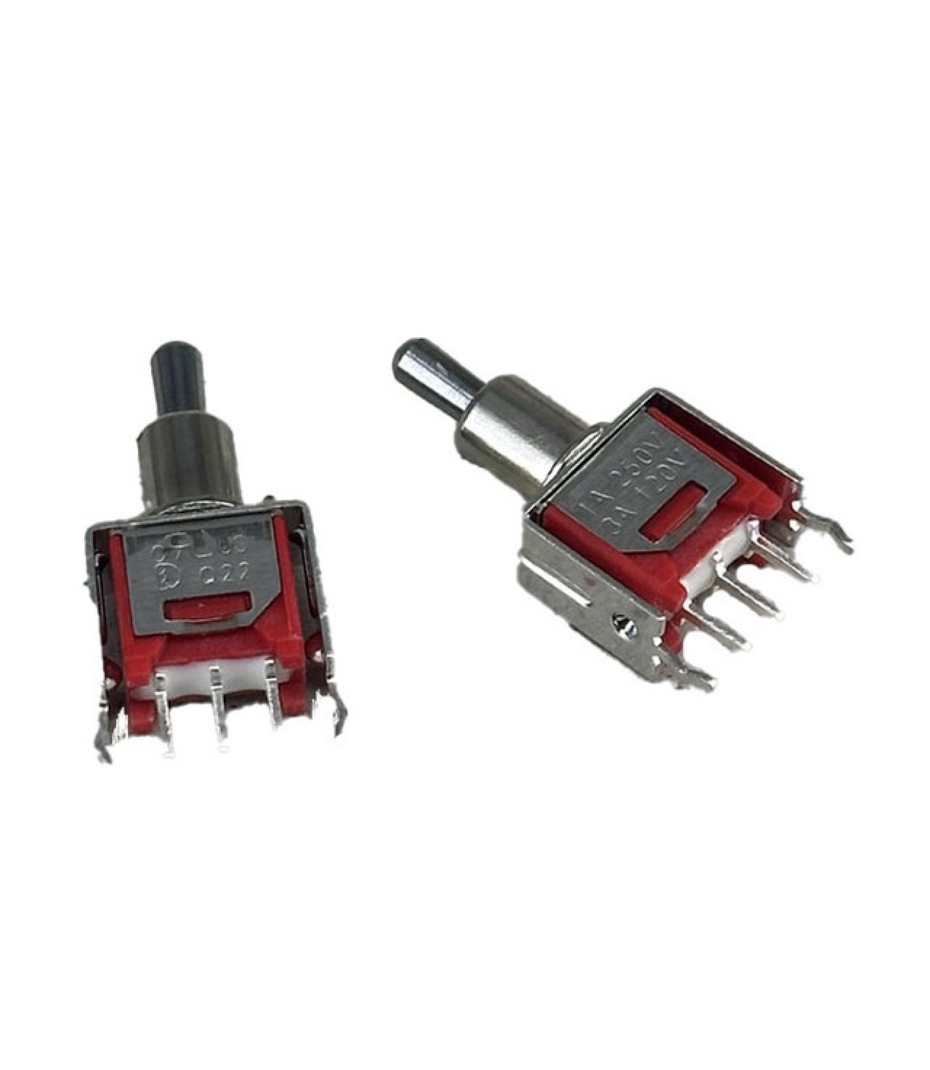 Sub Mini Toggle Switch SPDT On-Off-On Short Handle Snap-in V-bracket