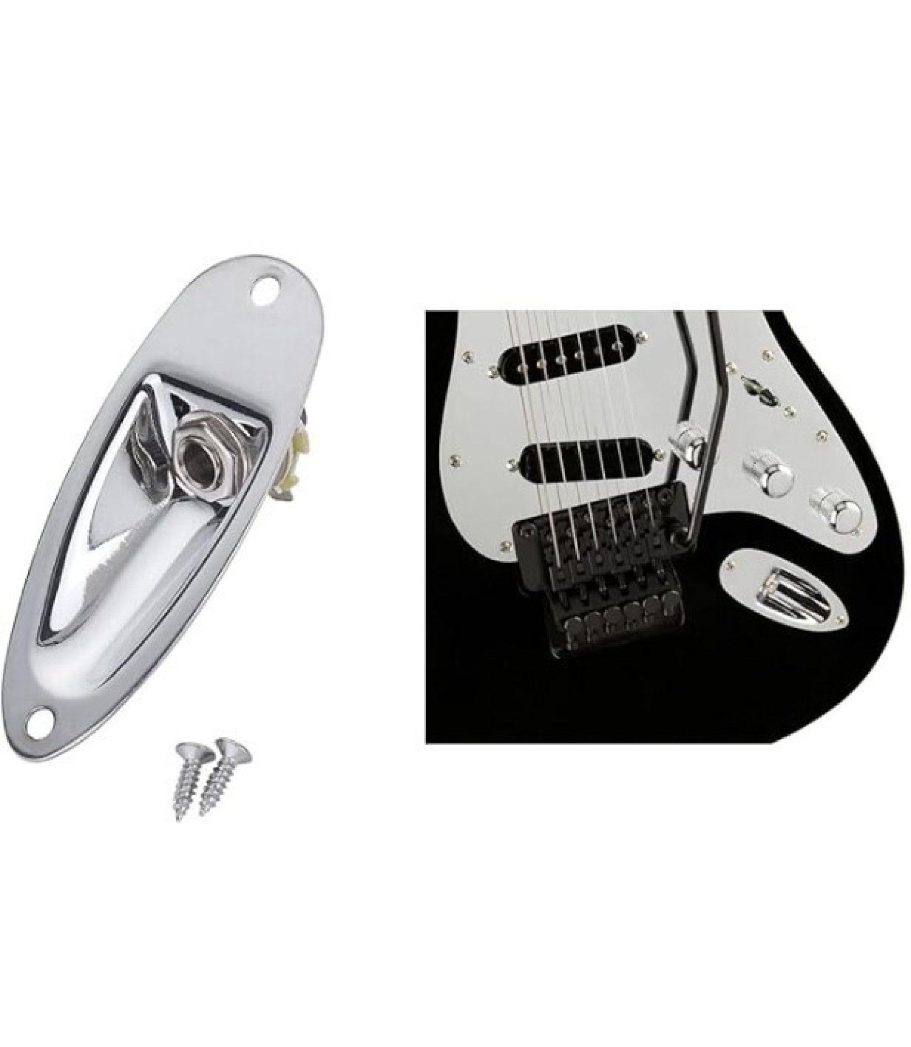 6_9.jpg Chrome Silver 6.35mm 1/4" Boat style Guitar Jack socket