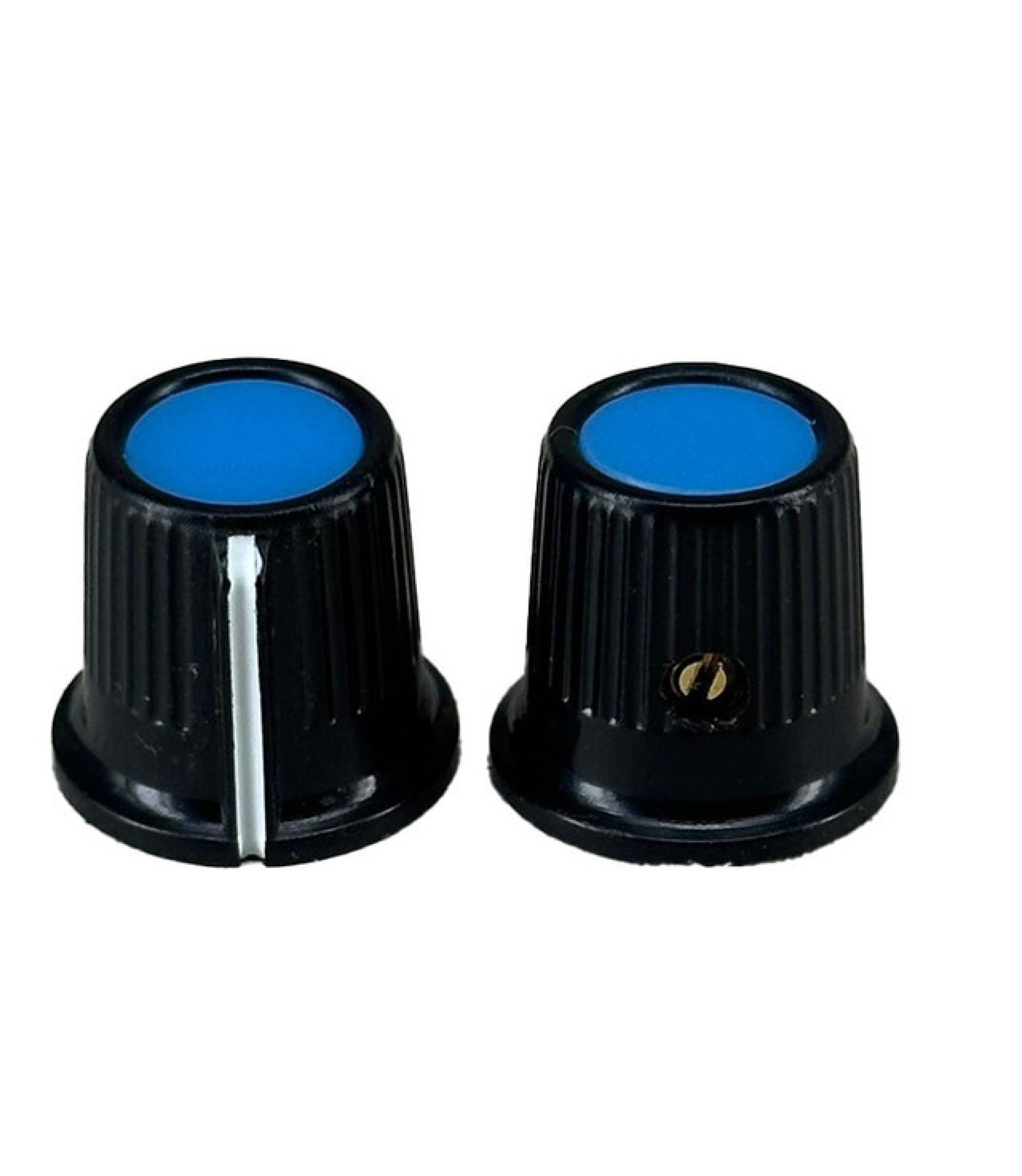 Black body Blue Top Knob 16x15MM Shaft 6.4mm