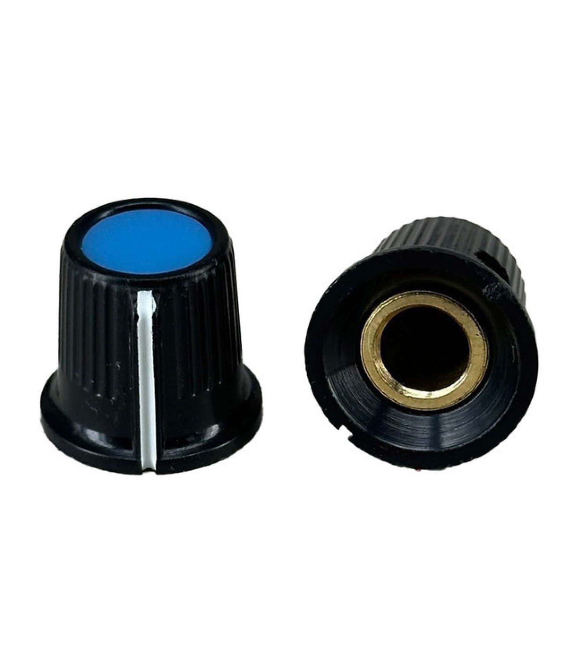Black body Blue Top Knob 16x15MM Shaft 6.4mm