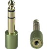 Green 6.35mm 1/4" Male Stereo Plug To 3.5mm Female Jack Audio Adapter Connector