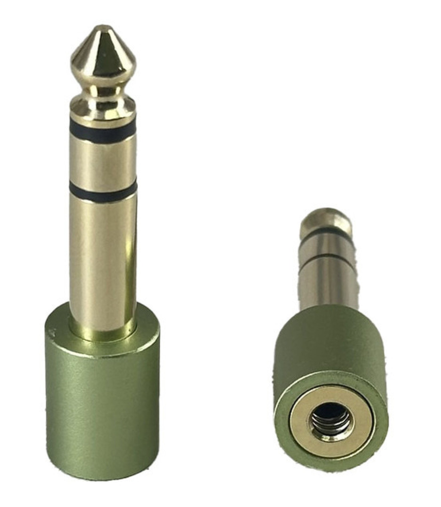 Green 6.35mm 1/4" Male Stereo Plug To 3.5mm Female Jack Audio Adapter Connector