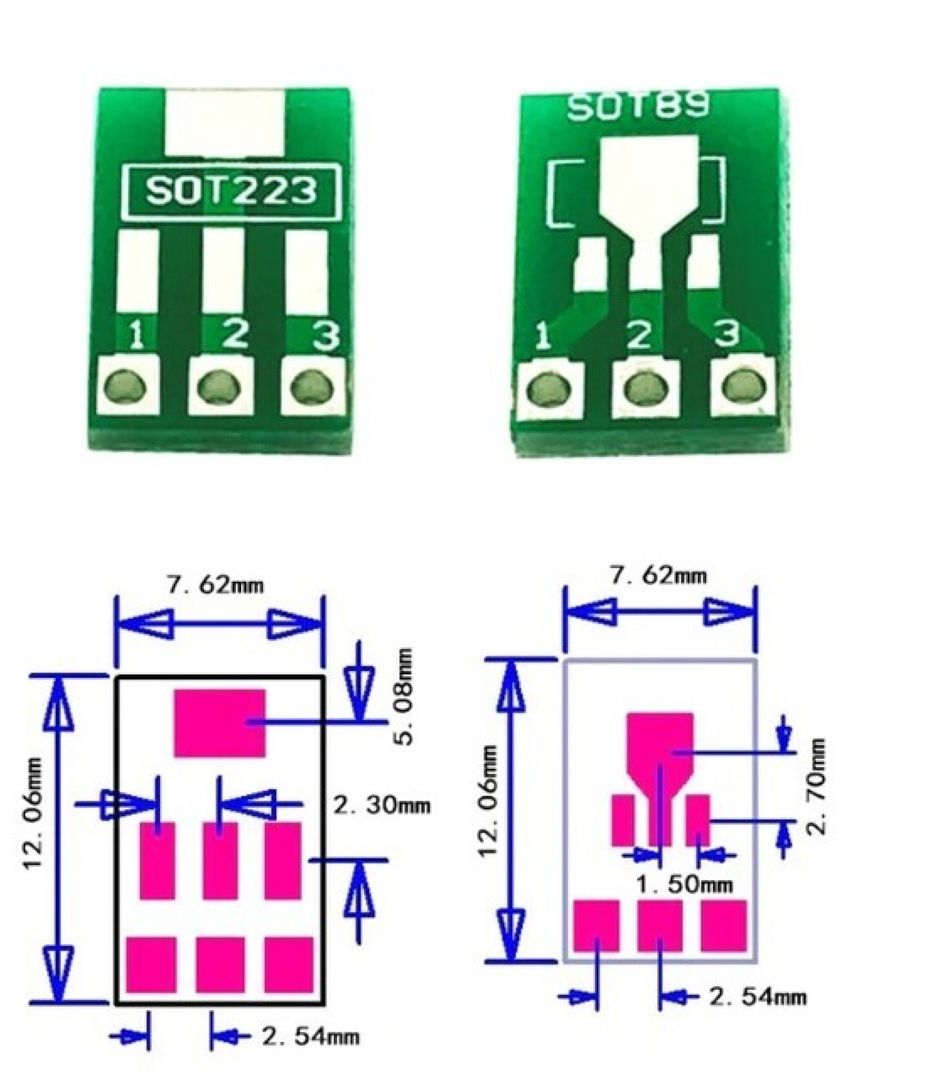 SOT89 SOT223 adapter board