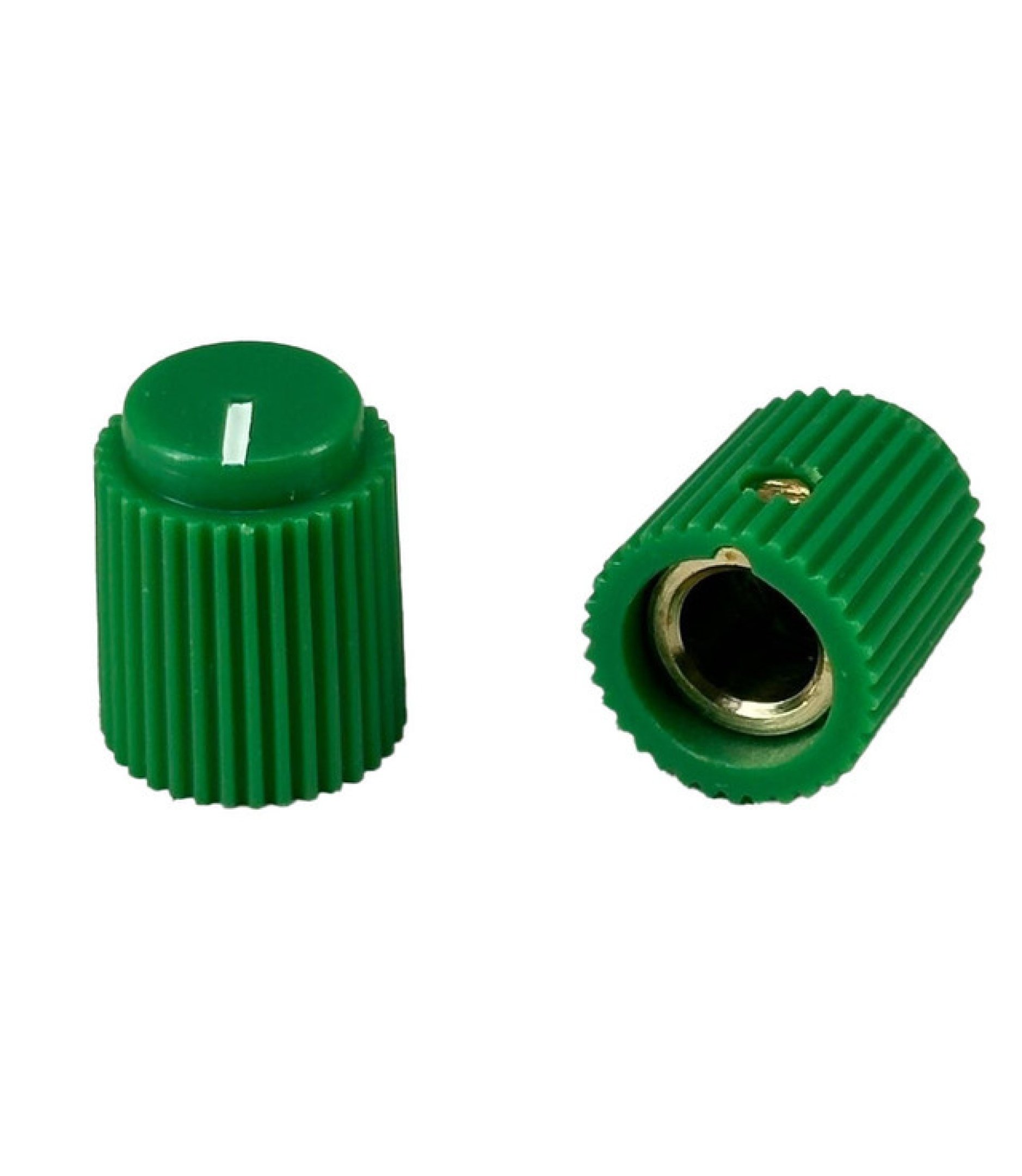 Ripple knob Green 14x17mm Shaft Hole 6.35mm