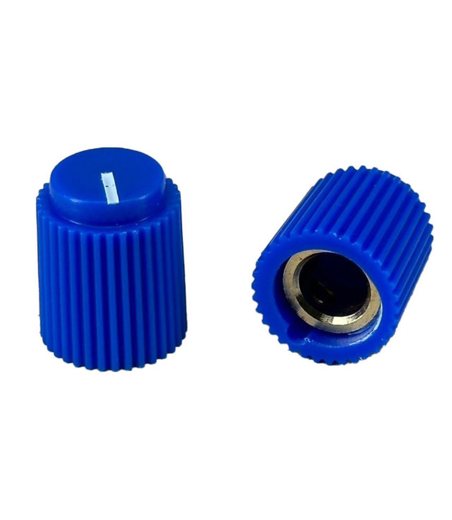 Ripple knob Blue 14x17mm Shaft Hole 6.35mm