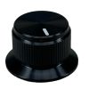 Black Knurled Aluminum 15x24mm knob with skirted Shaft 6.4mm