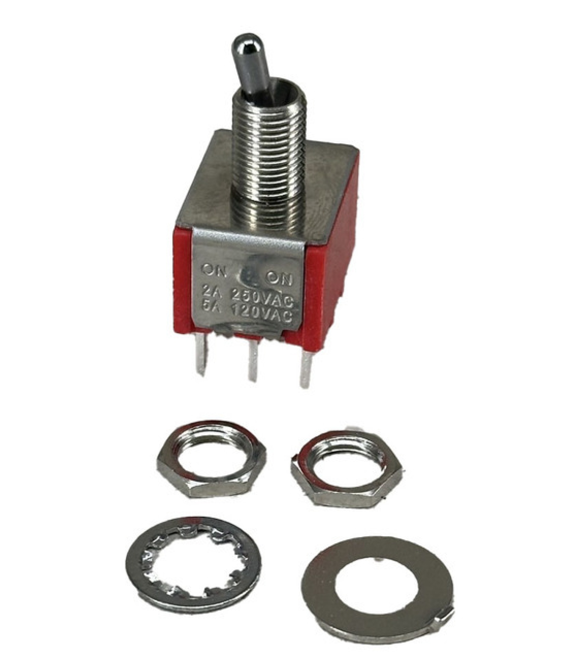 Mini Toggle Switch 1M Series 3PDT On-On Short Handle PCB Pin