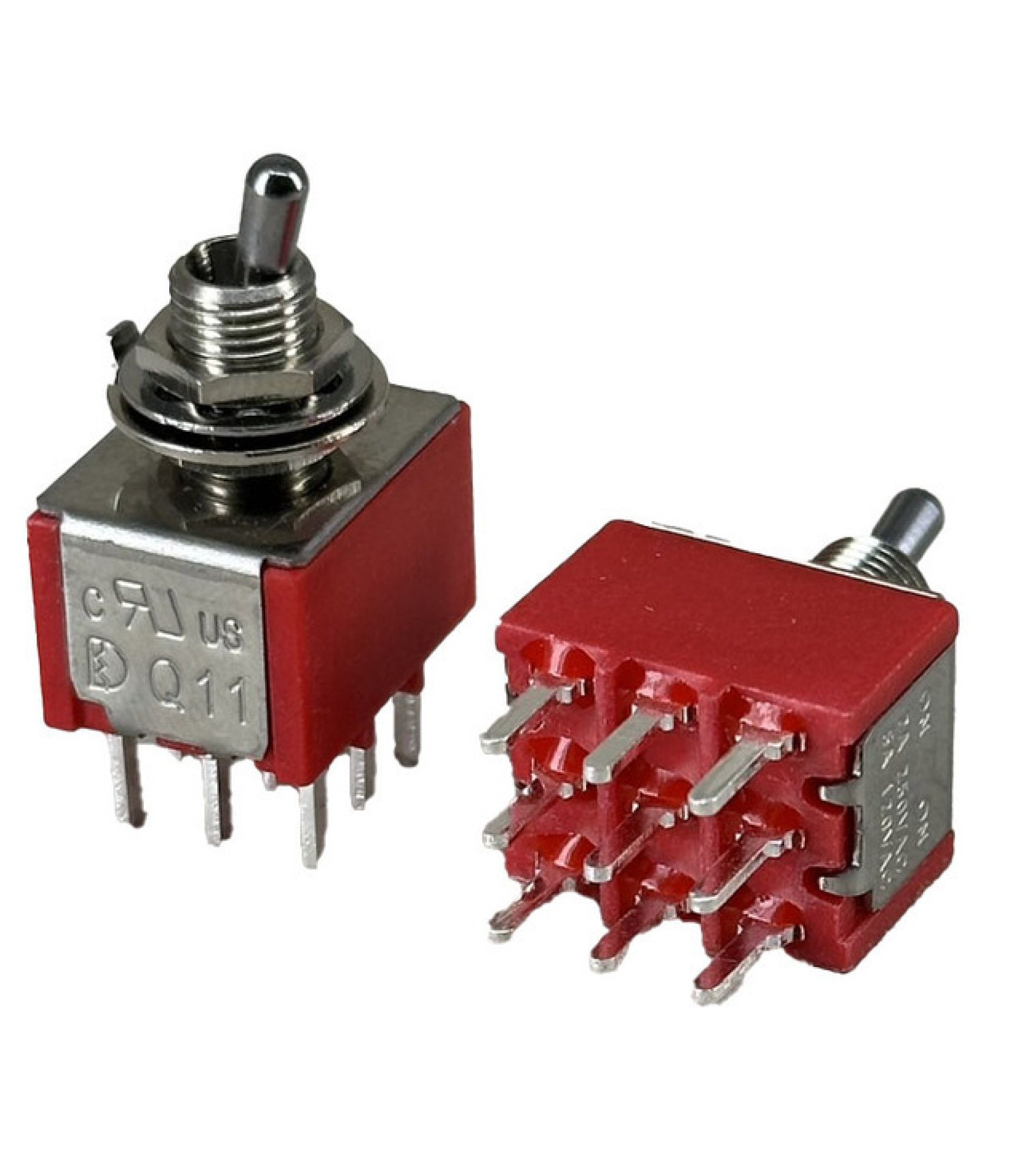 Mini Toggle Switch 1M Series 3PDT On-On Short Handle PCB Pin