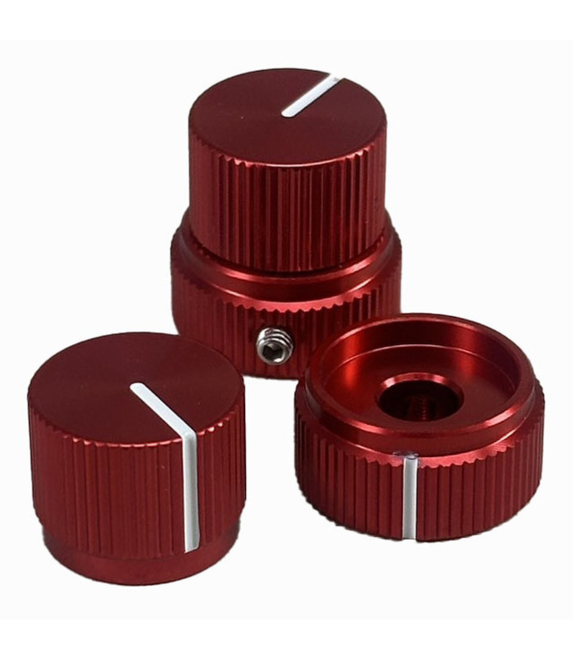 Red Guitar Aluminum Alloy Dual Concentric Control Knobs 19x20mm