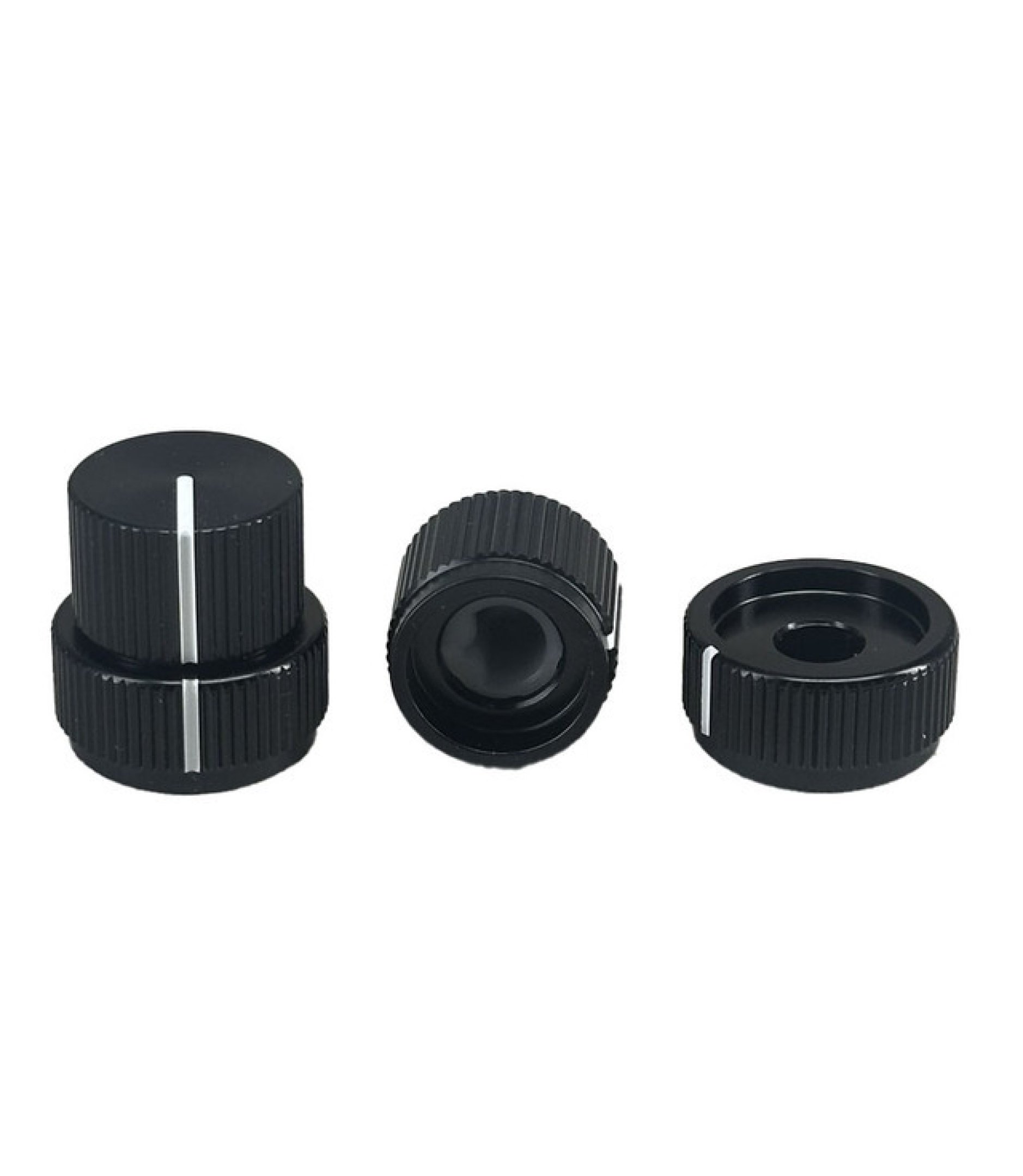 7712-5.jpg Black Guitar Aluminum Alloy Dual Concentric Control Knobs 19x20mm