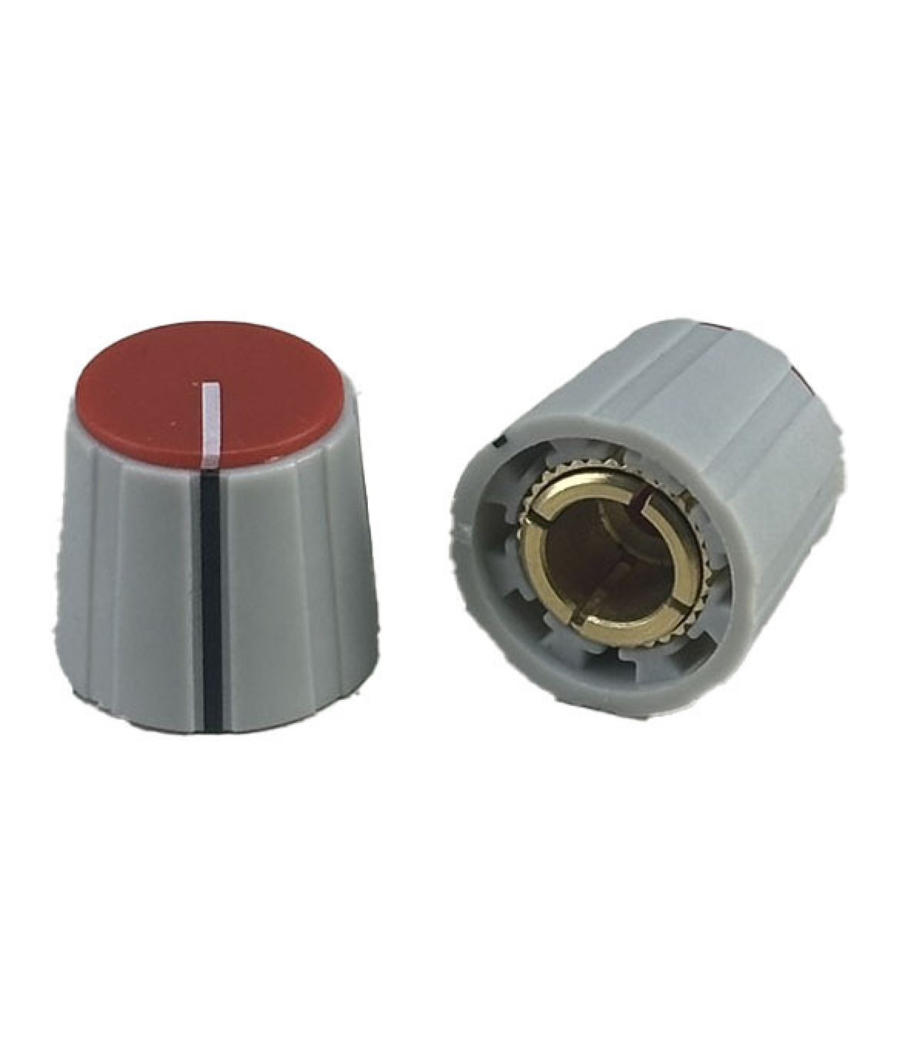 Gray Knob Red top 16X15mm shaft hole 6.4mm