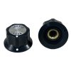 Black Rickenbacker guitar knob with Brass and Volume screen on top 25x15mm Shaft 6.4mm