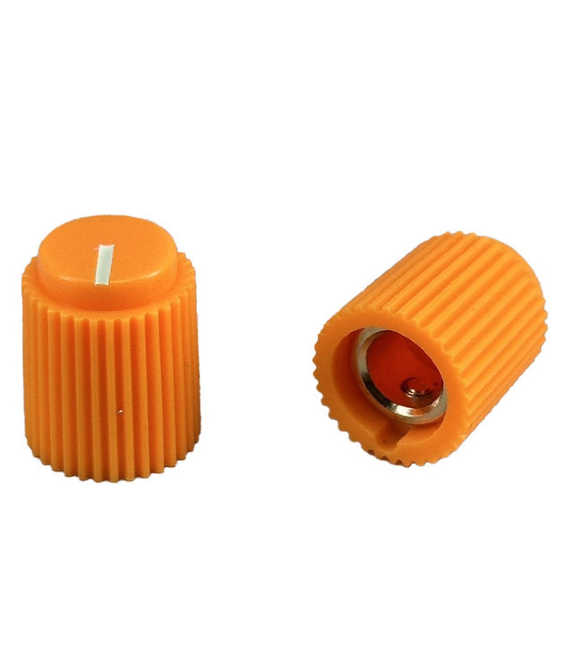 Ripple knob Orange 14x17mm Shaft Hole 6.35mm