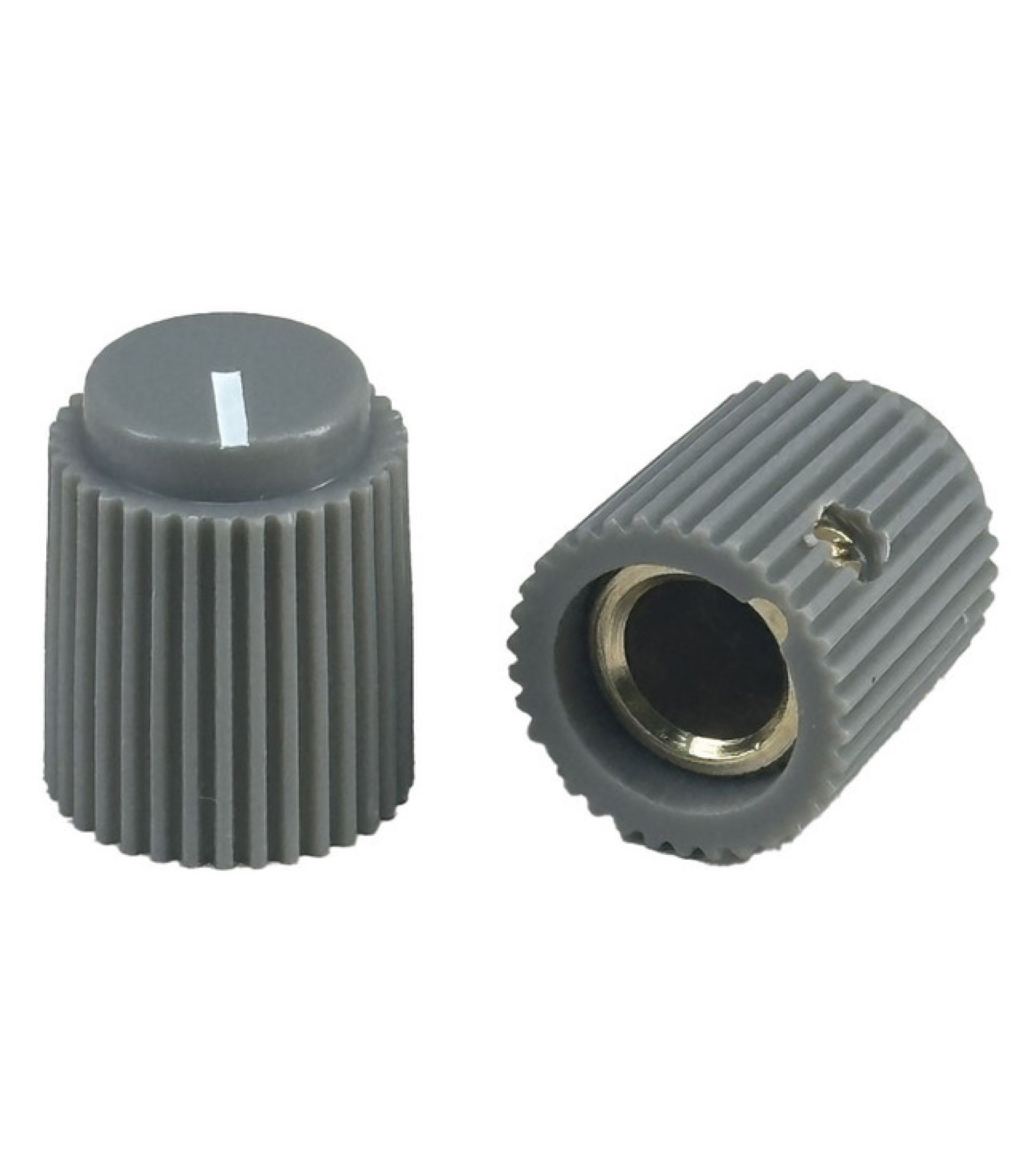 Ripple knob Gray 14x17mm Shaft Hole 6.35mm