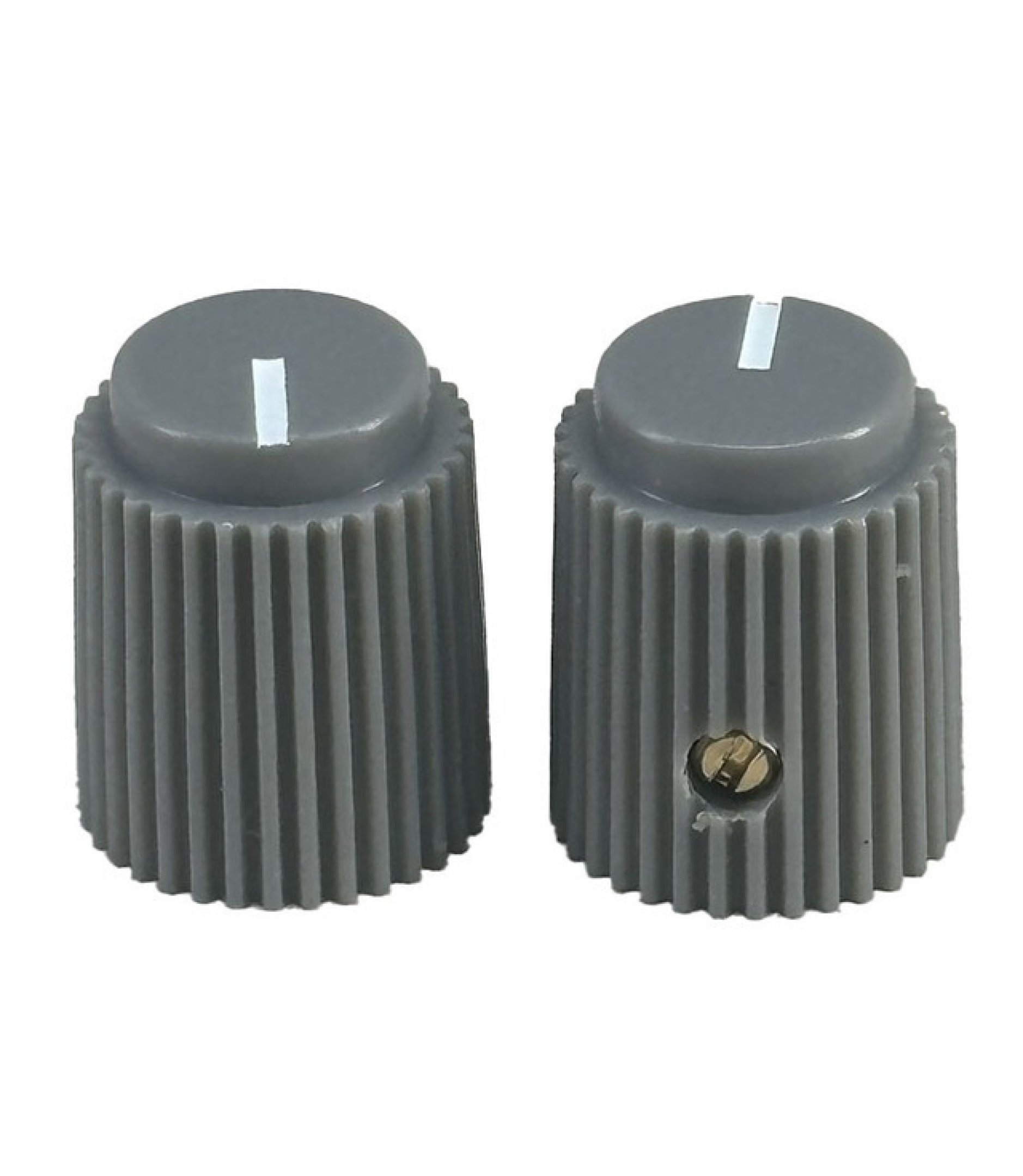 Ripple knob Gray 14x17mm Shaft Hole 6.35mm