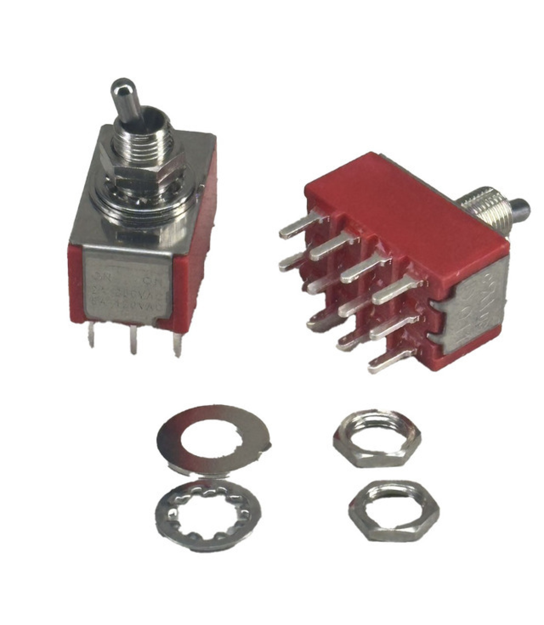 Mini Toggle Switch 1M Series 4PDT On-On Short Handle PCB Pin