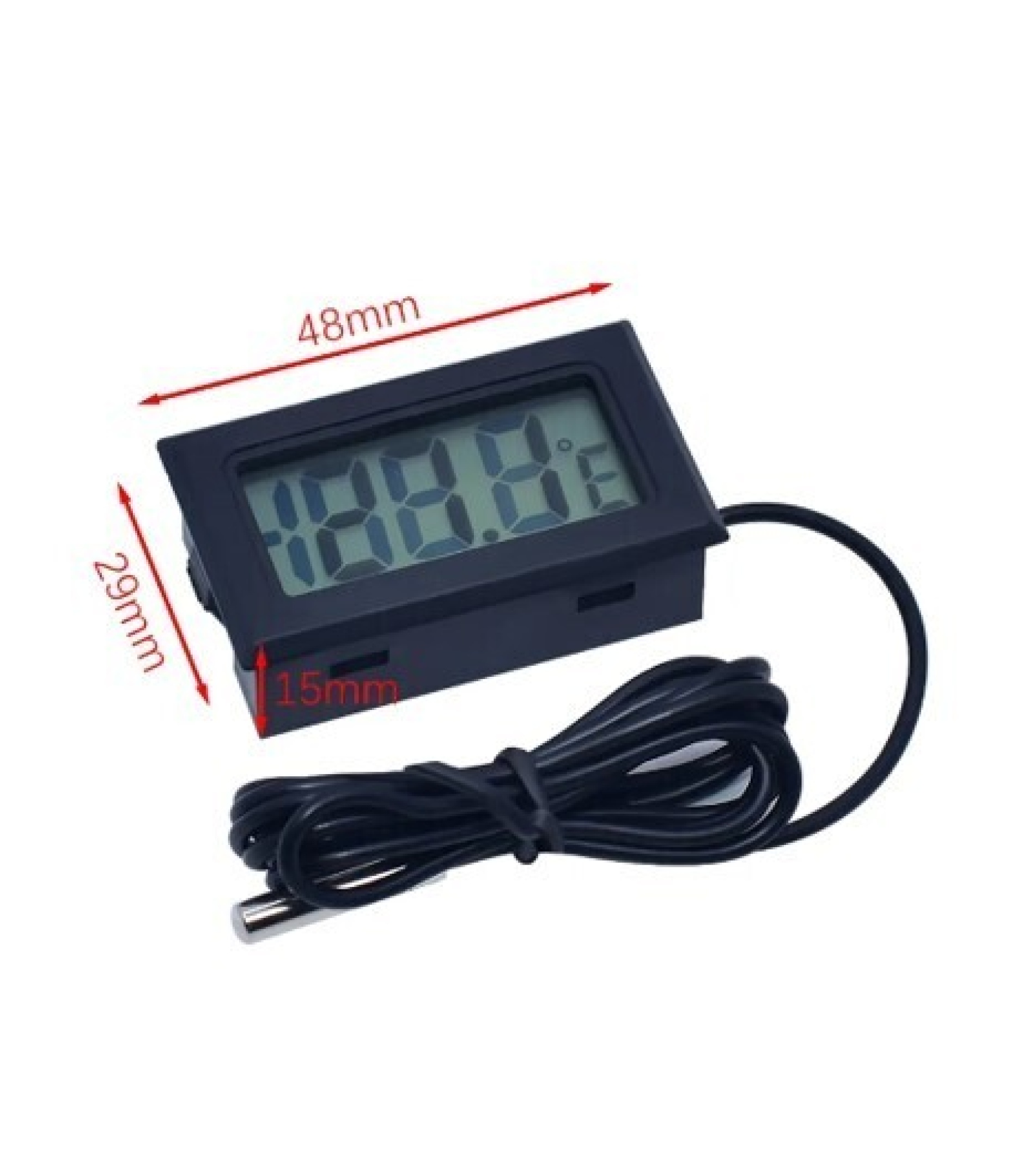 Black Digital display electronic thermometer with Probe 1M