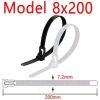 Removable Black Nylon Cable Ties 8mm 200mm 100PCS