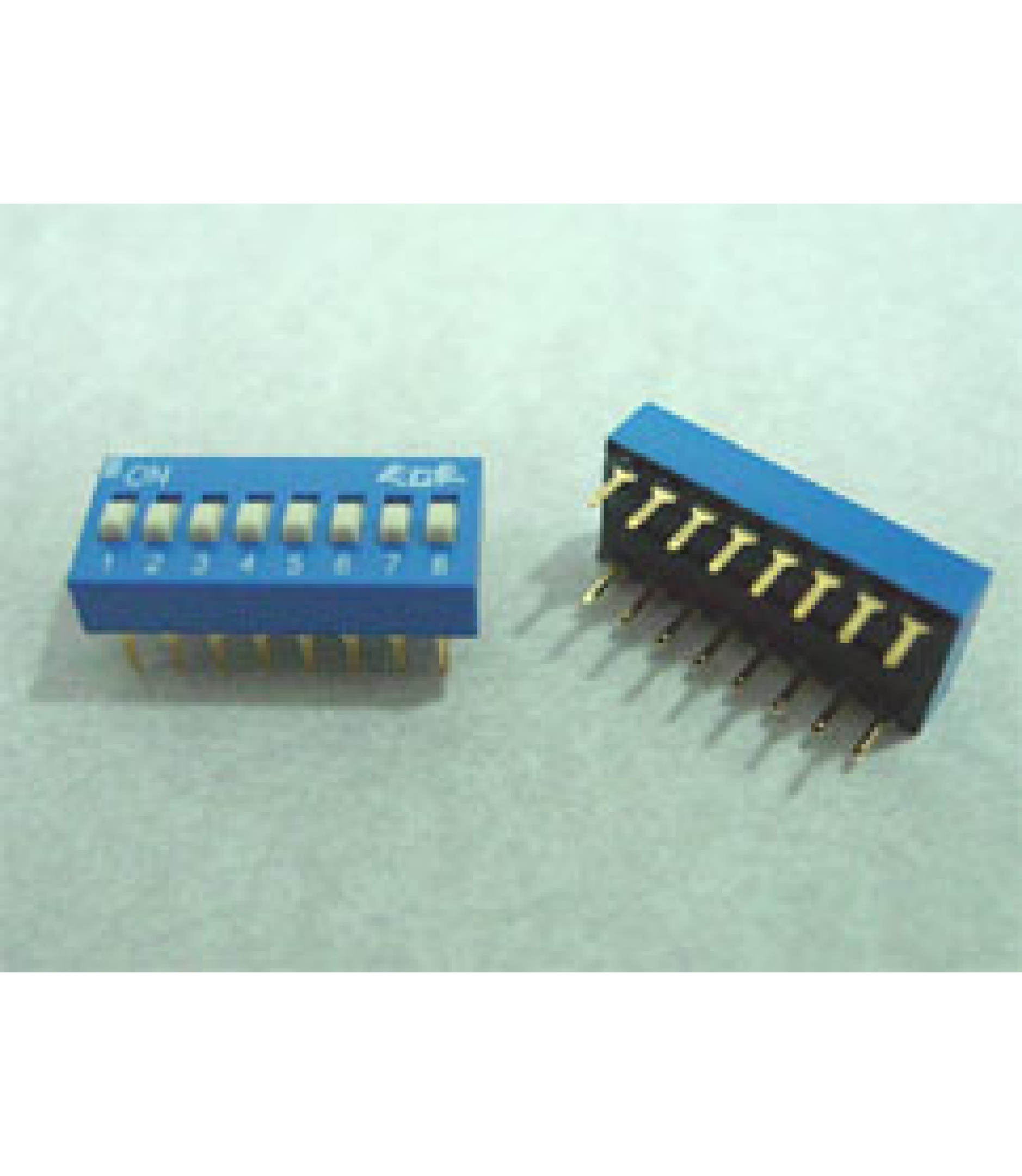 Electronic component image of 8 Position DIP Switch Gold Plated Contacts for circuit design.