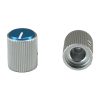 Aluminum Silver Body Blue Cap Knob 12.5x15mm Shaft 6.4mm