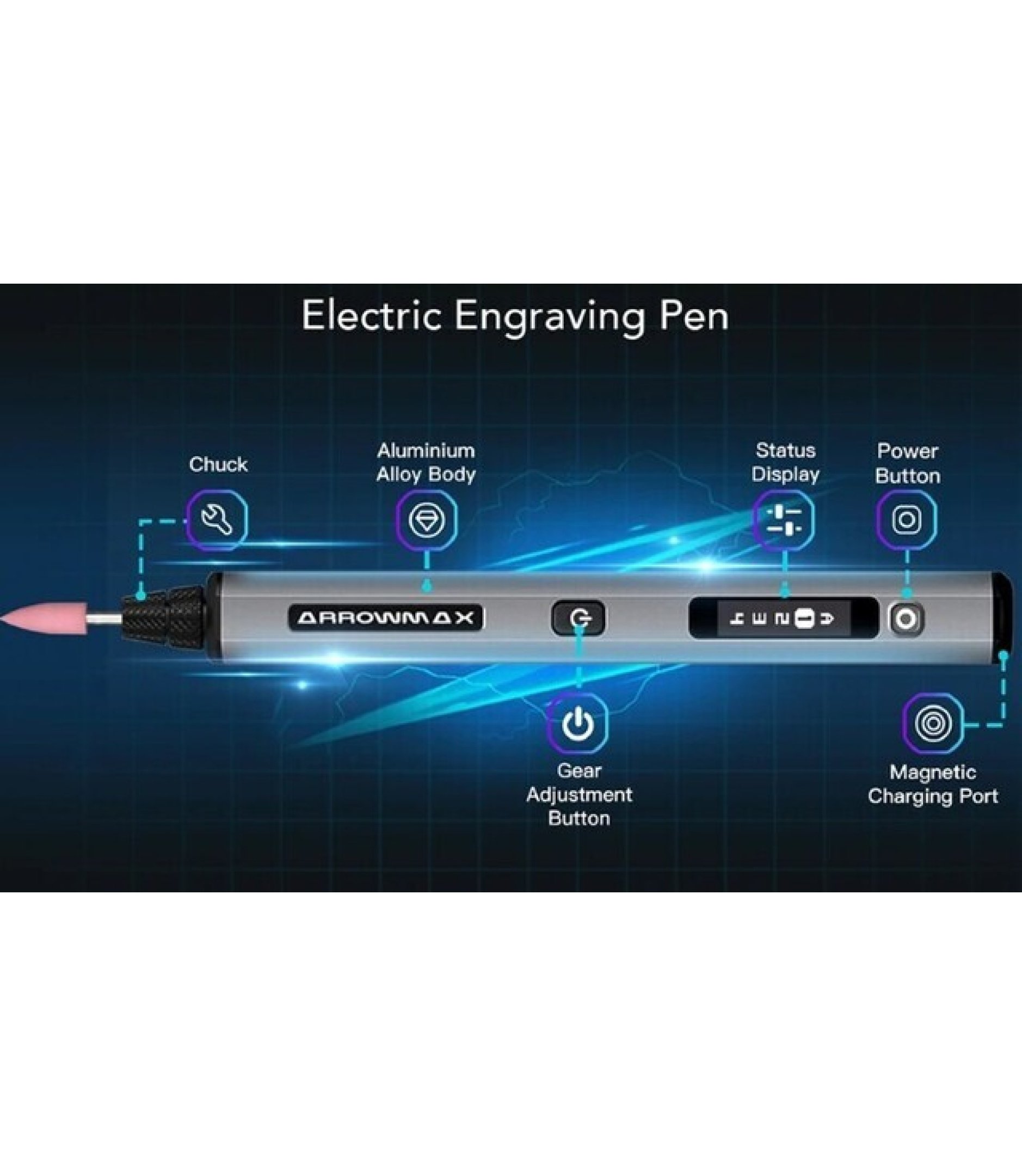 1 Set Electric Cordless Rotary Engraving Pen Tool ARROWMAX BRAND