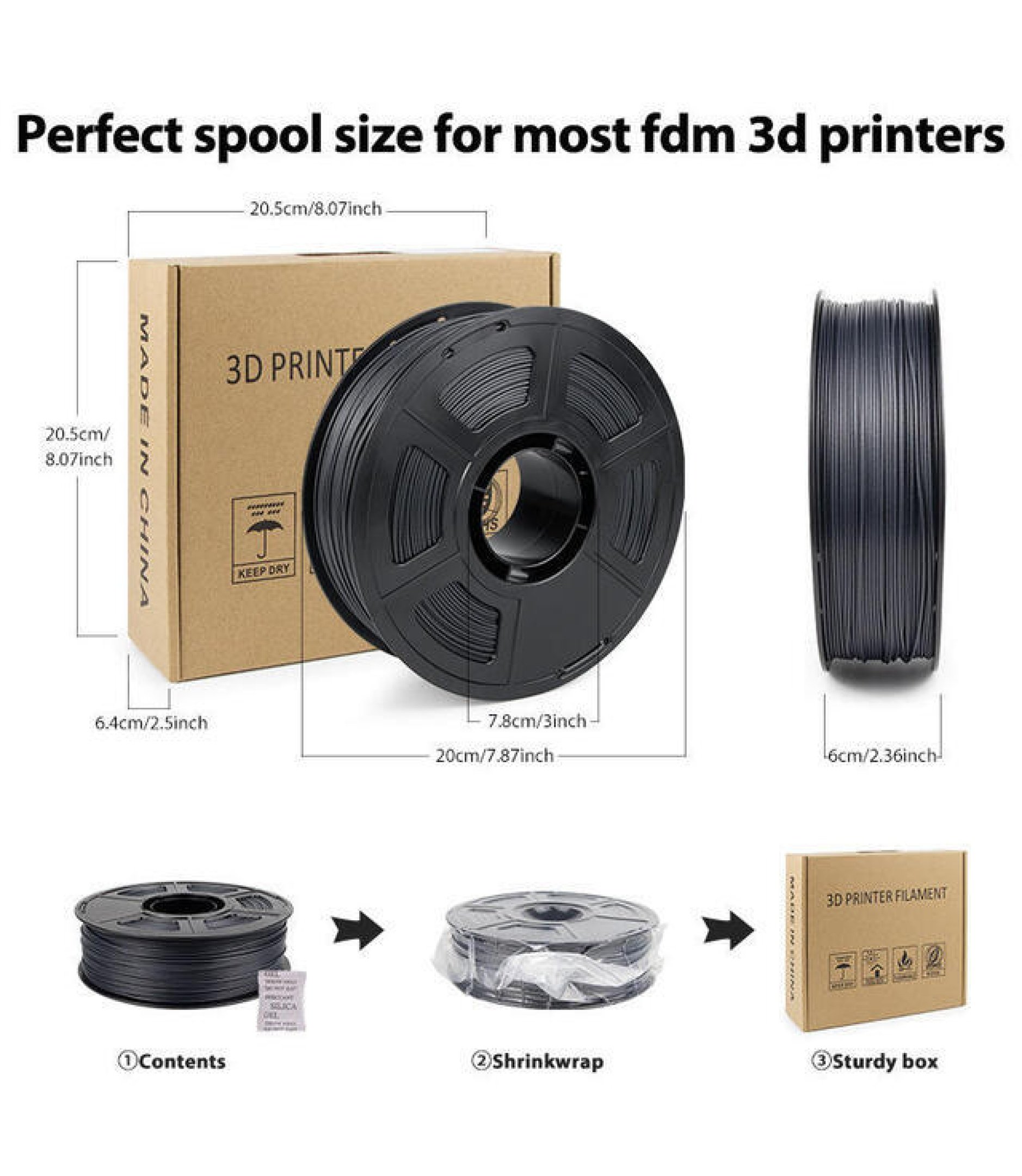 White PLA+ Filaments 1.75mm 1KG Filament