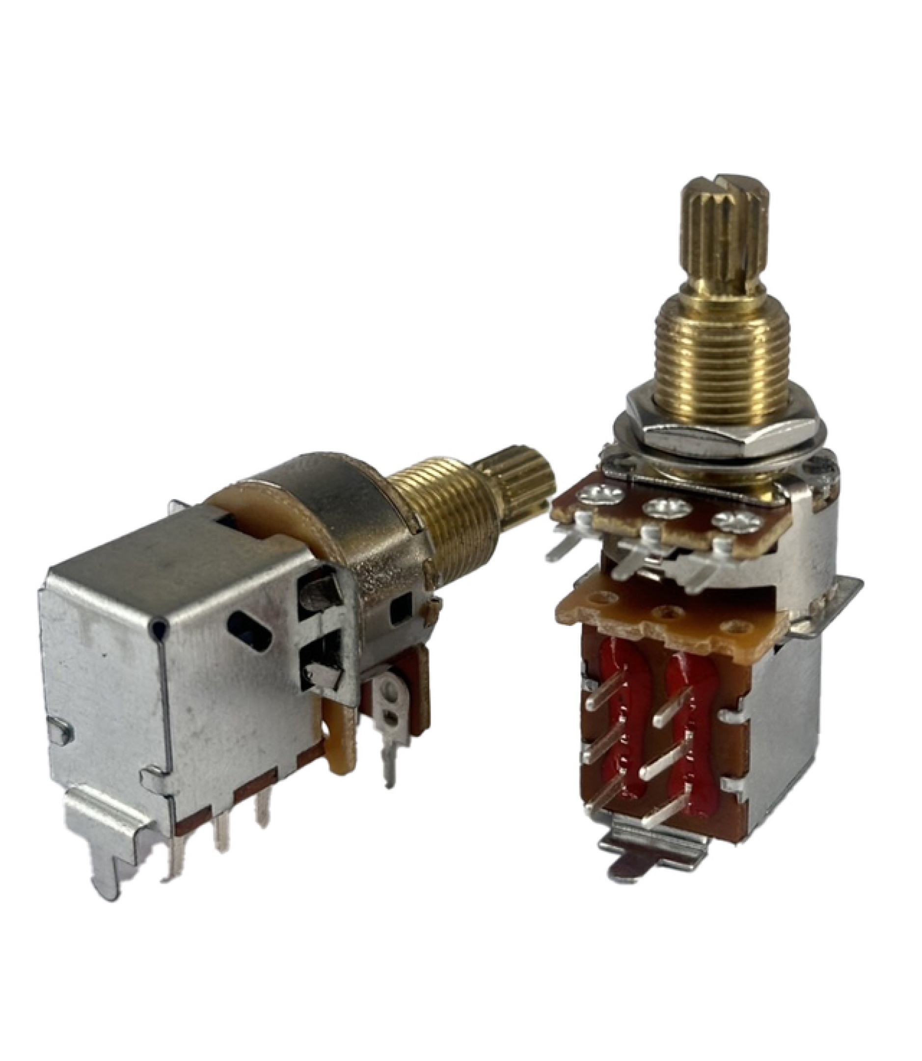100Electronics 500K OHM Logarithmic Taper Potentiometer Push pull switch Spline Shaft PCB Mount