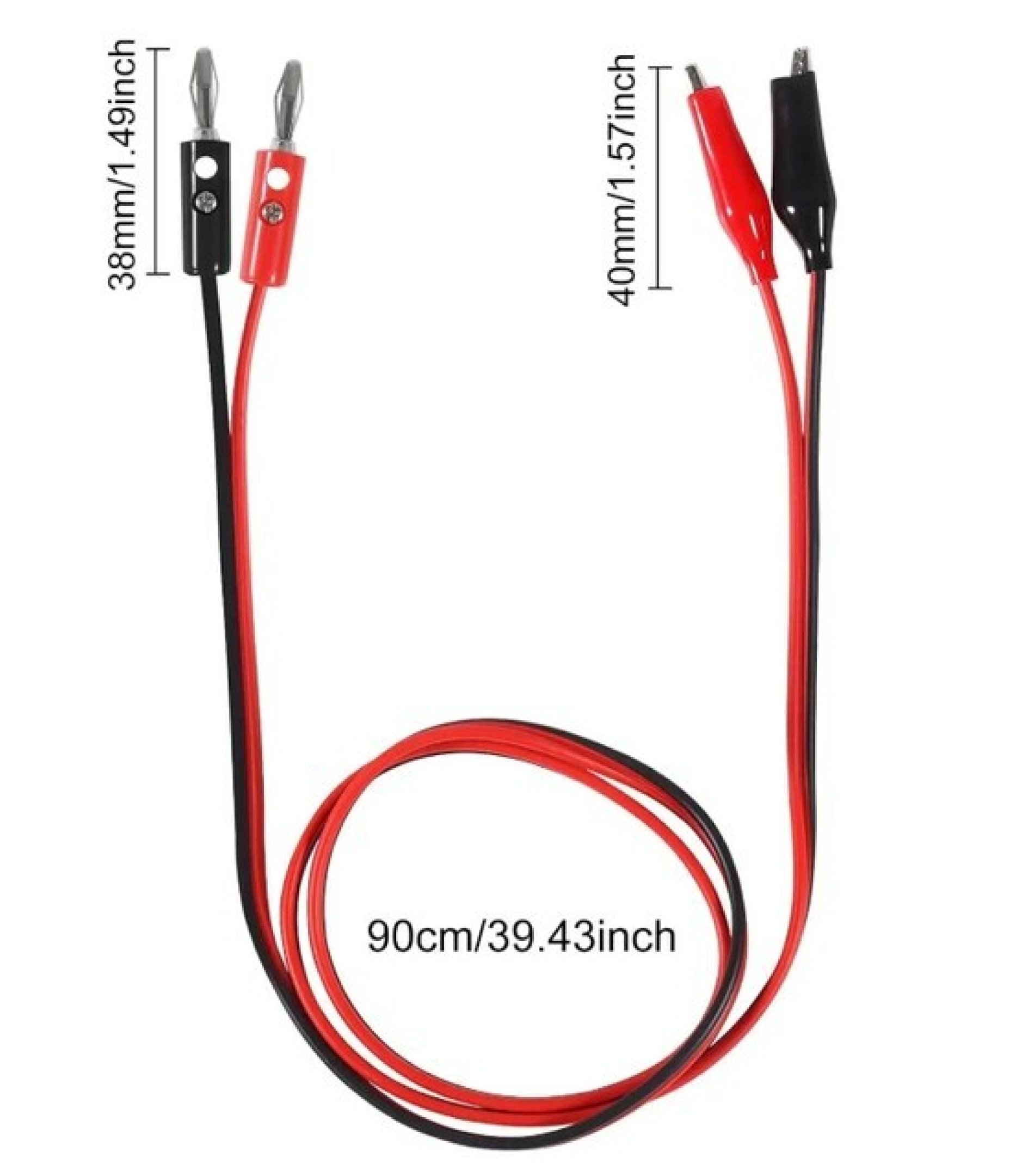 Banana Plug to Alligator Clips Test Cable 1M