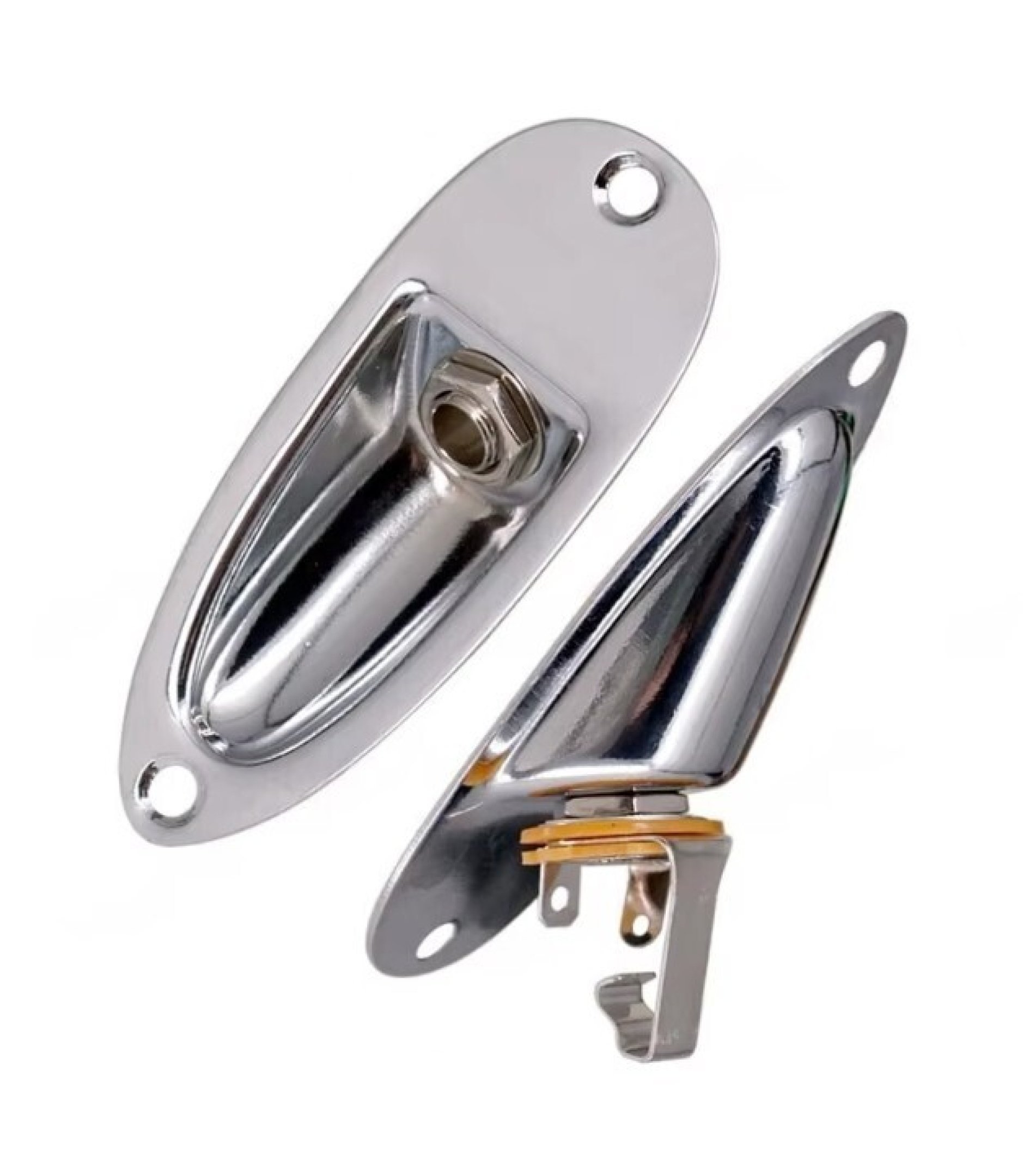 8348.jpg Chrome Silver 6.35mm 1/4" Boat style Guitar Jack socket