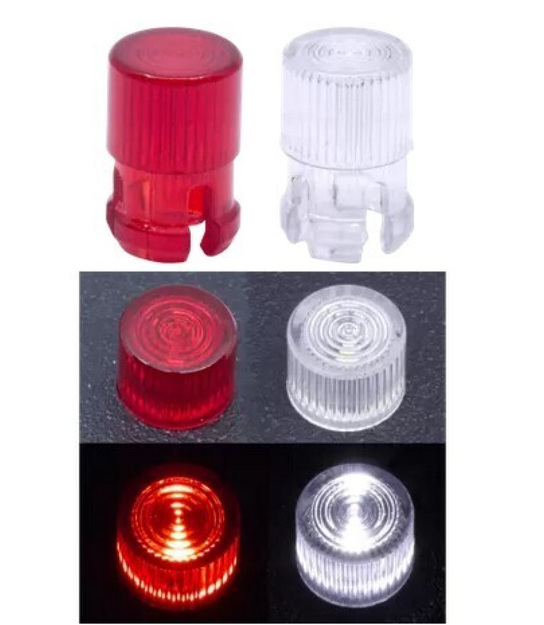 88_1.jpg Flat cylindrical 5mm LED Lampshade Protector Red Plastic Clip