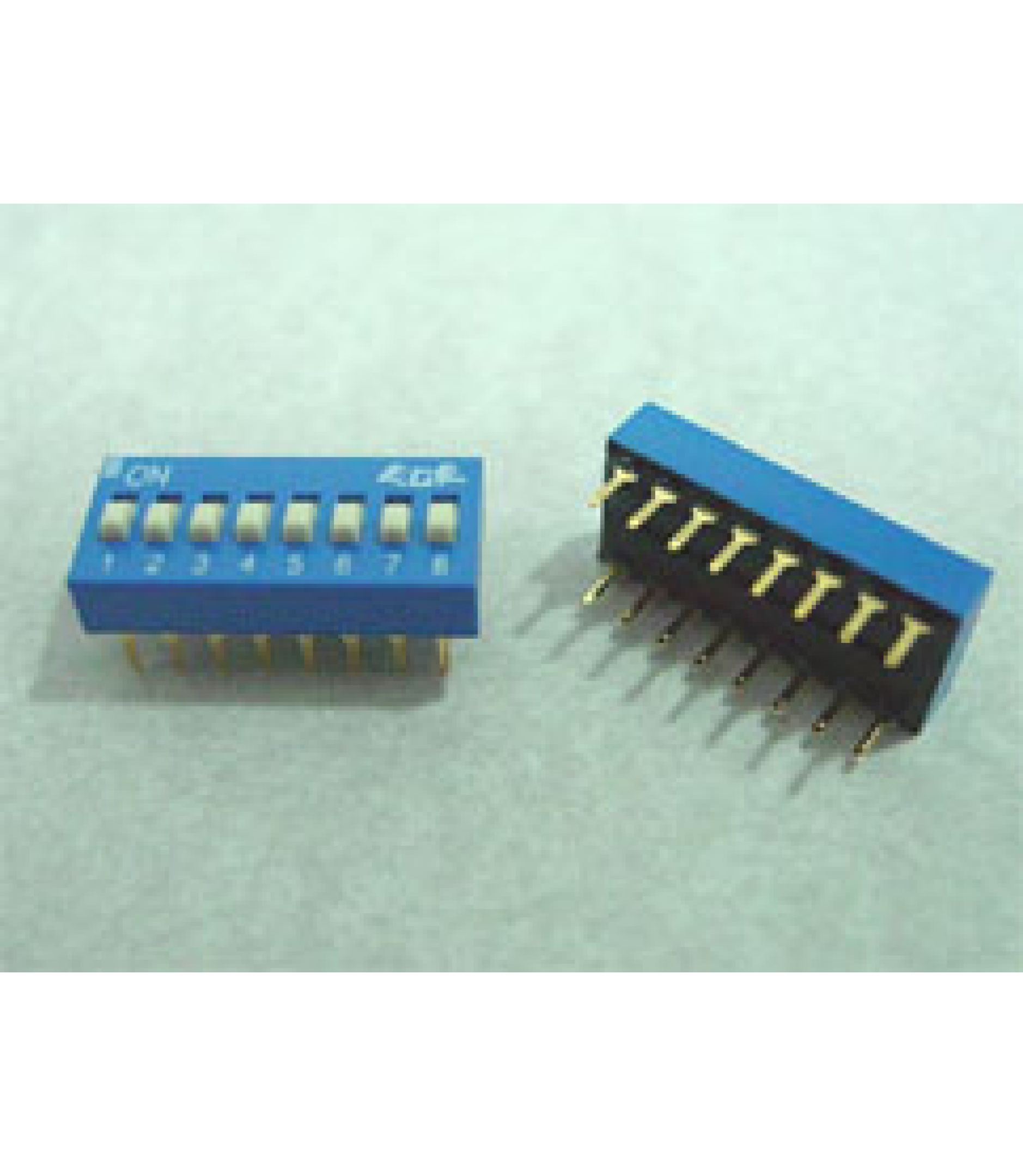 Electronic component image of 9 Position Dip Switch Gold Plated Contacts for circuit design.