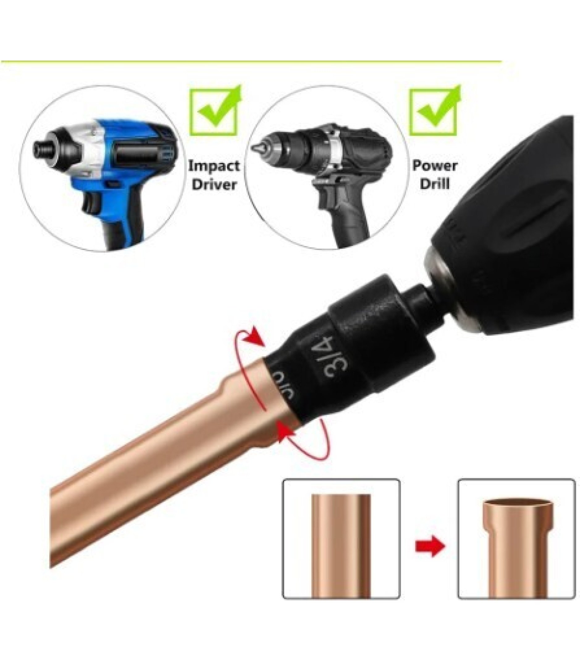 99_10.jpg 1/4 - 3/4inch Air Conditioner Copper Pipe Expander Swaging Drill Bit