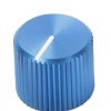 Knurled Aluminum Blue Knob 13x15mm