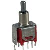 Sub Mini Toggle Switch DPDT On-Off-On Short Handle Snap-in V-bracket