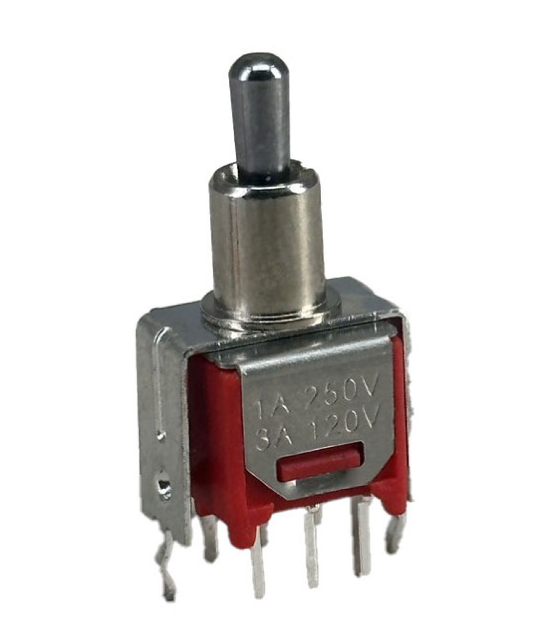 Sub Mini Toggle Switch DPDT On-Off-On Short Handle Snap-in V-bracket