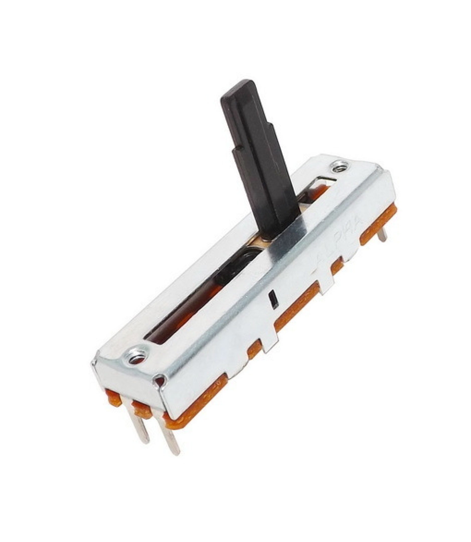 100K OHM Linear Taper Slide Potentiometer PCB Mount Plastic Shaft Lever Height: 15mm Center Click
