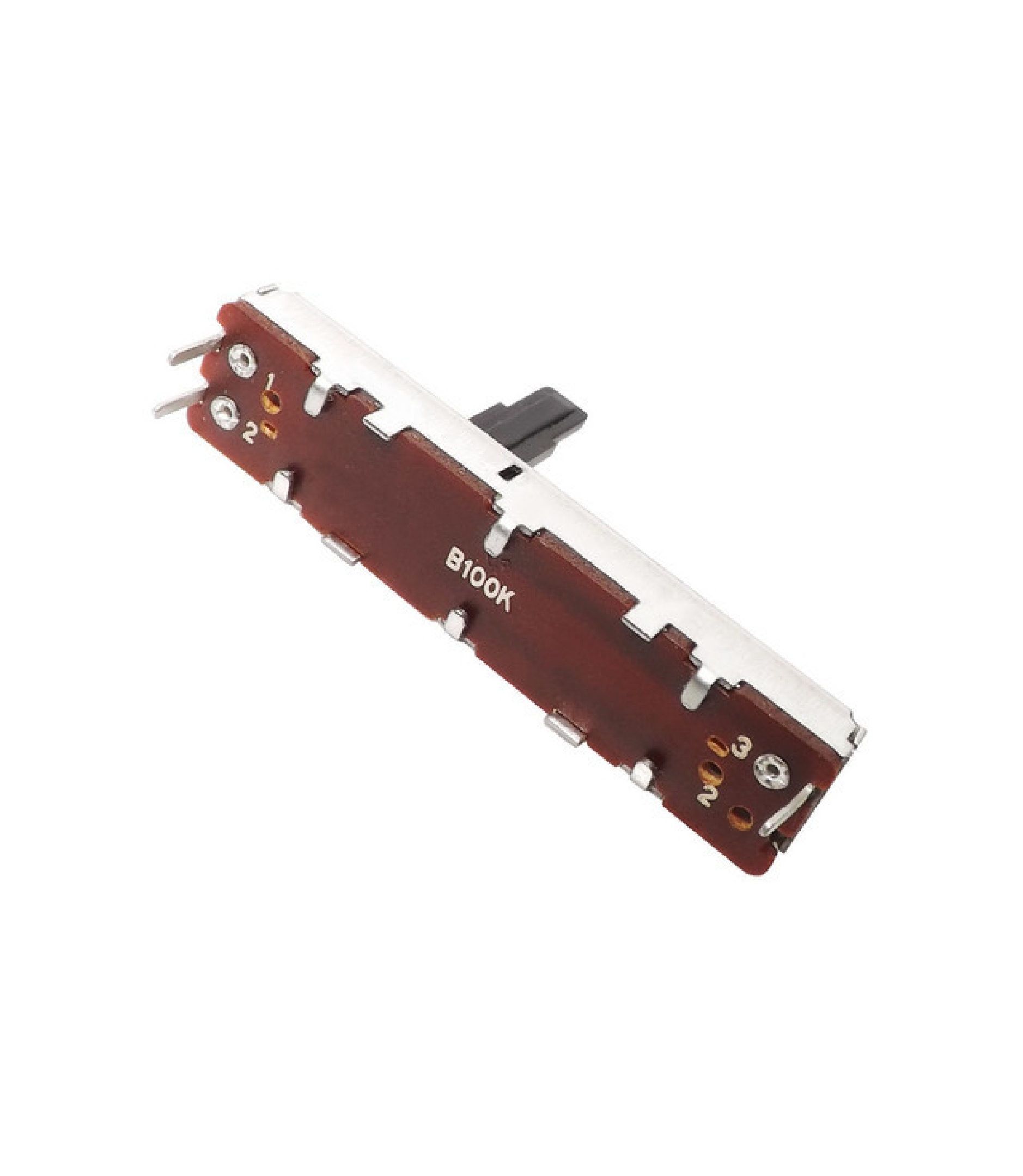 A-1629-3.jpg.jpg 100K OHM Linear Taper Slide Potentiometer PCB Mount Plastic Shaft Lever Height: 15mm