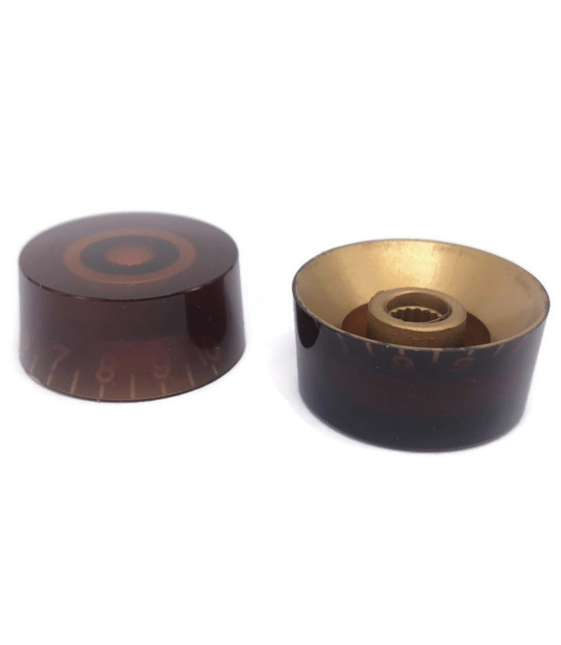 C-2005 Amber Gibson Style Speed Knob with White Numbering 0 to 10