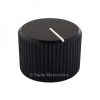 Knurled Aluminum Black Knob Shaft 6.35mm