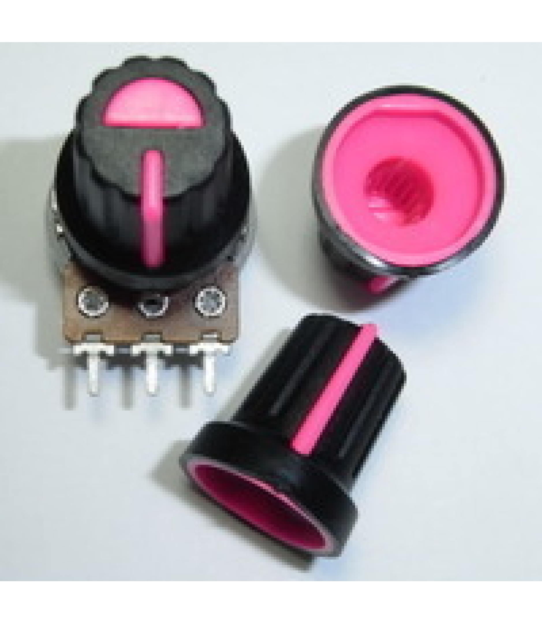A-323_2_1.jpg Black Plastic Knob with Pink Pointer