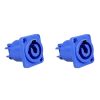 3 Pins Powercon Female Chassis Panel Mount Blue Color 20A 250V
