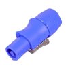 3 Pins Powercon Male Chassis Panel Mount Blue Color 20A 250V
