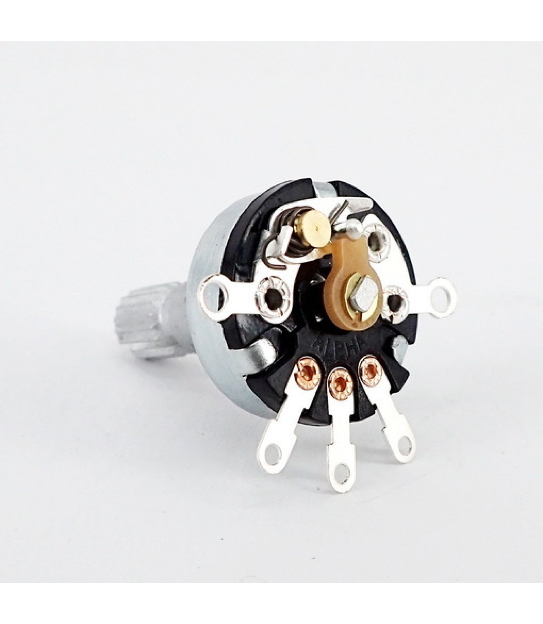 10K OHM Logarithmic Taper Potentiometer On-Off Switch Solder Lugs Knurled Shaft Dia: 6mm